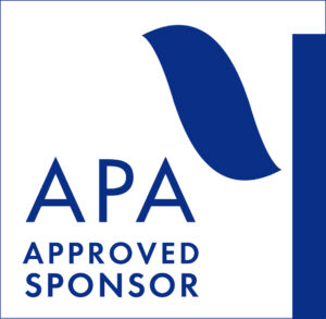The apa approved sponsor logo is blue and white.